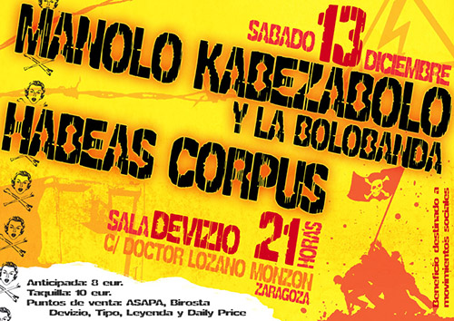 Concierto Marcha contra la Macroc&aacute;rcel de Zuera MKB Habes Corpus