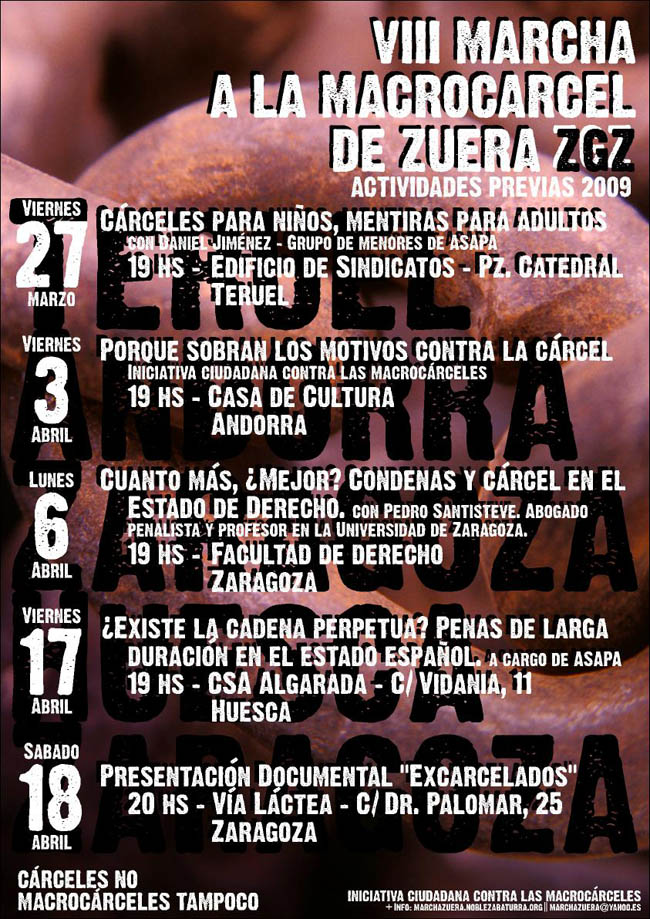 VIII Marcha contra la Macroc&aacute;rcel de Zuera
